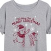 Women's - Winnie the Pooh - Wishing For A Merry Christmas Oversized Graphic T-Shirt - 2 of 4