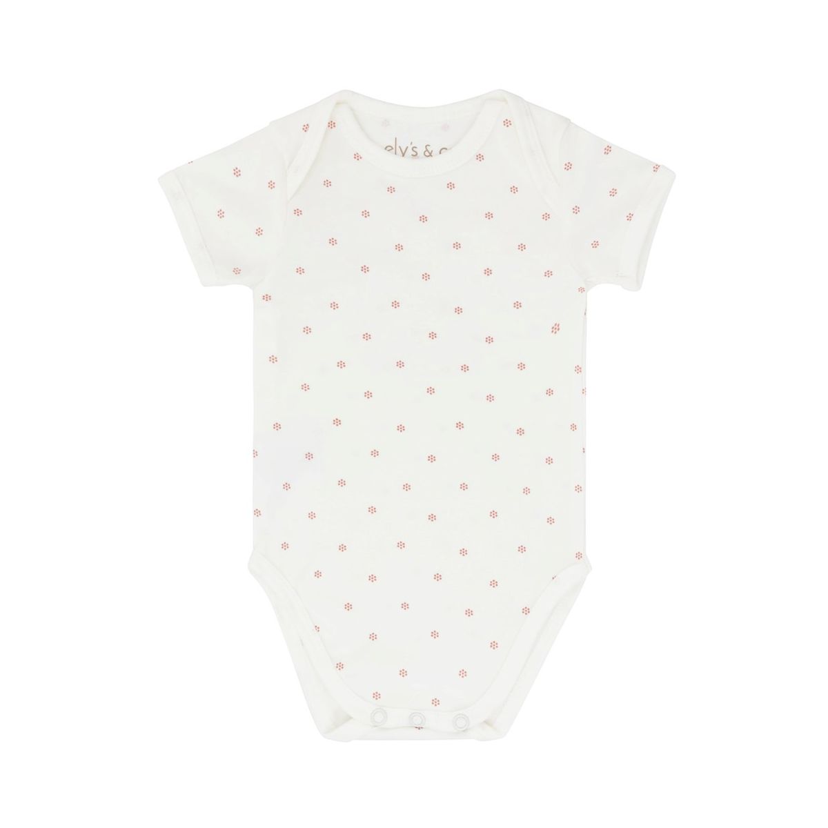 Ely's & Co.  Cotton Baby Girl Short Sleeves Bodysuits-Undershirts Pink - 3 Pack ,Stripes, Floral Dot , Butterfly - thumbnail 5
