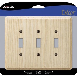 Amerelle Contemporary Unfinished Beige 3 gang Wood Toggle Wall Plate 1 pk - 1 of 1