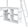 CAVINAS Twin Size Loft Bed Modern Wooden Bed Frame with Desk, Drawers, Shelves, Ladder and Guardrail for Bedroom - 3 of 4