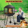 Tangkula Portable Fire Pit w/ Wheels 28" Wood Burning Fire Pit w/ Log Grate Poker Rolling Patio Fireplace Bonfire Firepit for Outdoor Entertaining - 4 of 4