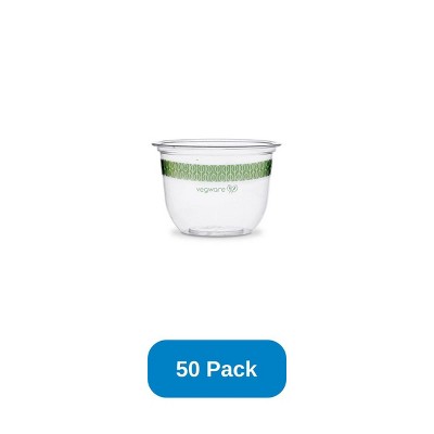 Vegware 10 oz Bella Pot Clear PLA Compostable - Pack of 50