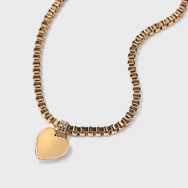 SUGARFIX by BaubleBar Puffy Heart Pendant Necklace - Gold, 4 of 5