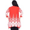 Women's Plus Size 3/4 Sleeve Printed Dulce Tunic Top - White Mark - 3 of 3