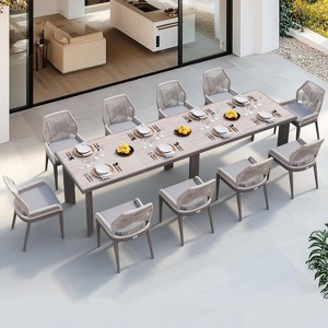 PURPLE LEAF Dining Set Patio Metal Table and Wicker Rattan Chairs for Outside Porch Garden Kitchen Modern Outdoor Furniture Sets - 1 of 4