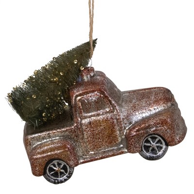 Northlight 5.75" Retro Mercury Glass Country Rustic Pickup Truck Christmas Ornament