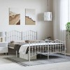 vidaXL Metal Bed Frame without Mattress with Footboard White Queen - 2 of 4