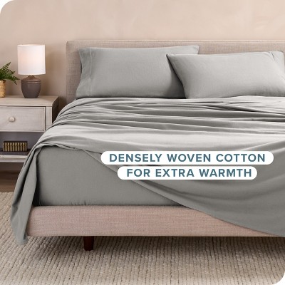 Light Grey King Cotton Flannel Deep Pocket Sheet Set