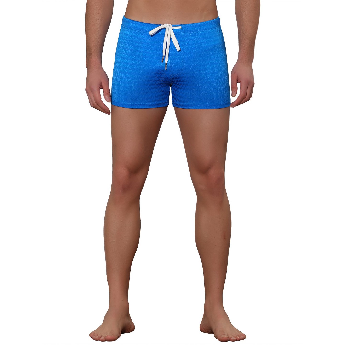 Lars Amadeus Men's Solid Color Drawstring Waist Summer Beach Swimming Trunks 2 Pack Blue/Green, цвет: Синий — фото 5