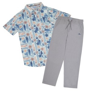 Tommy Bahama Big Boys Woven Button-down Classic Hawaiian Shirt and Pants Set - 1 of 3