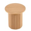 Maliang Wood Veneer Tabletop 19.69 Inch Round Coffee Table, MDF Table-top with Metal Base, Sofa Side Table for Living Room - 3 of 4