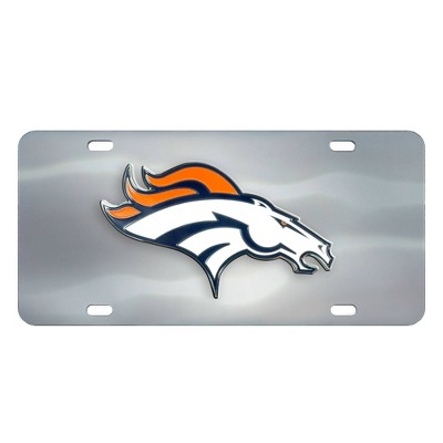 NFL Denver Broncos Stainless Steel Metal License Plate