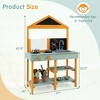 Costway Kids Kitchen Playset Outdoor Mud Kitchen with Root Viewer Planter Removable Sink - 3 of 4
