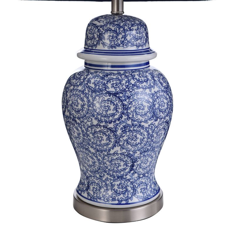 Blue Ivy Swirl Table Lamp with Blue Hardback Fabric Shade  - StyleCraft, 4 of 8