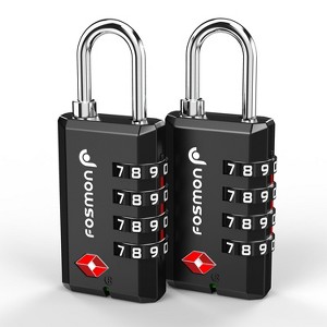 Fosmon TSA Approved Luggage Lock, 4 Digit Combination Lock, Resettable Gym Locker Lock, Combo TSA Locks for Luggage Suitcase Backpack & Travel - 1 of 4