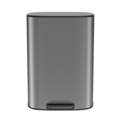 13 Gallon 50L Kitchen Foot Pedal Operated Soft Close Trash Can - Stainless Steel Ellipse Bustbin