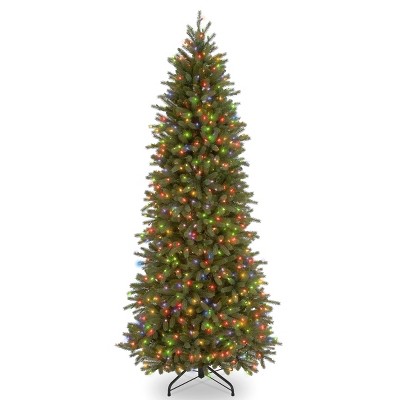 National Tree Company 6.5ft Jersey Fraser Fir Pencil Slim Tree with Multicolor Lights