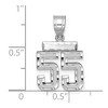 Black Bow Jewelry 14k White Gold, Varsity Collection, Small D/C Pendant, Number 55 - 2 of 3