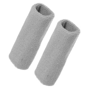 Unique Bargains Sweat Absorbing Cotton Yarn Latex Wrist Sweatbands Wrist Band 3.15"x5.91" 1 Pair - 1 of 4