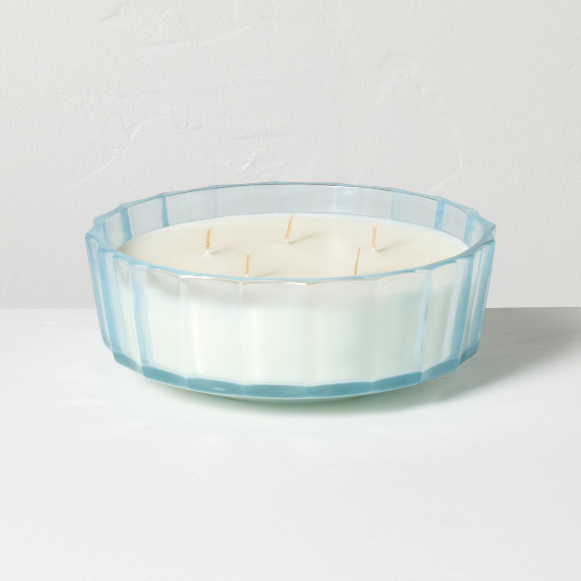 5 Wick XL Colored Glass Faceted Lavender and Birch Jar Candle 32oz - Hearth & Hand™ with Magnolia