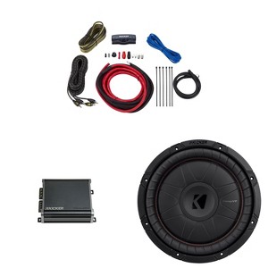 Kicker 12 Inch CVT Thin Woofer Includes 52CVT122 Package with 46CXA4001 Amplifier and wire kit - 1 of 4