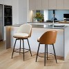 Jojoka Swivel Bar Stools Set of 2,26" Modern Upholstered Barstools with Back and Metal Legs for Kitchen Island - 3 of 4