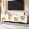 LOVSON Farmhouse Style TV Stand, Up to 75" TV, Entertainment Center with Cable Management and Rebound for Living Room and Bedroom, White - 2 of 4