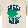St. Patrick's Day Lucky Lass Crew Neck Short Sleeve Women's Natural T-shirt - 2 of 3