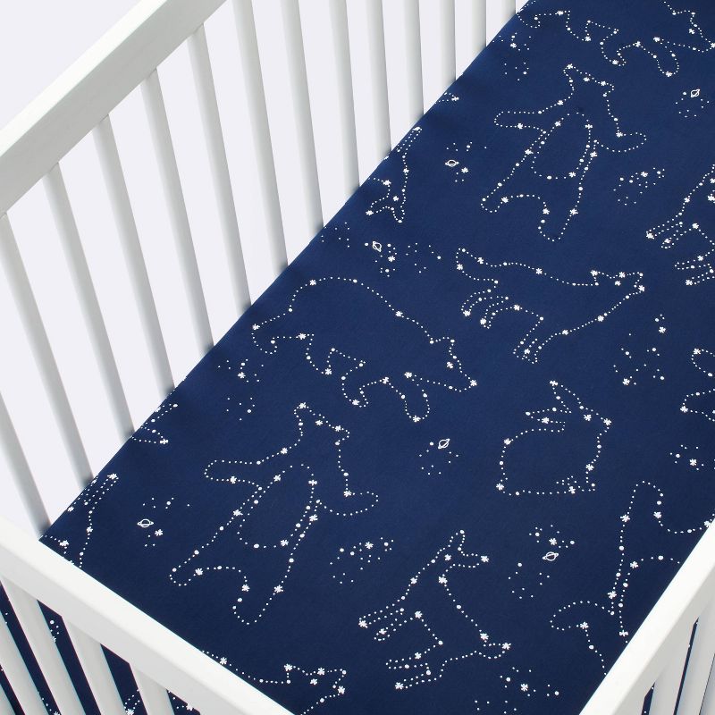 Fitted Crib Sheet Constellation - Cloud Island&#8482; Navy, 4 of 7