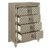 Glamorous Champagne Finish 1pc Chest of 4 Drawers Acrylic Feet Luxury Bedroom Furniture Beveled Mirror Trim - 4 of 4