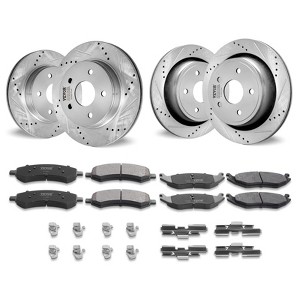 VEVOR Front and Rear Brake Kit for 06-2018 Dodge Ram 1500, 07-2009 Dodge Durango Chrysler Aspen, Drilled and Slotted Brake Rotors Ceramic Brake Pads - 1 of 4