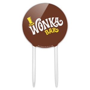 Willy Wonka And The Chocolate Factory Wonka Bar Logo Acrylic Cake Topper - 1 of 4