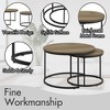 Rbied 27.56 in. 2-Piece Round Wood Nesting Coffee Table Side Table Set for Living Room Bedroom - 4 of 4