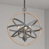 Capital Lighting Bluffton 4 - Light Pendant in  Iron/Wood - 3 of 4
