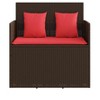 47.2"Patio Bench with Cushions Brown Poly Rattan - 4 of 4