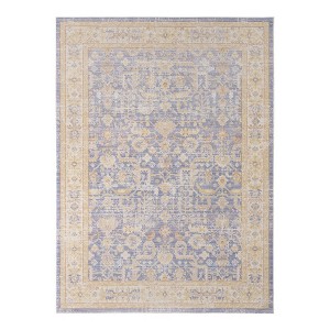 Gray Yellow And Lavender Floral Area Rug - 1 of 4
