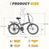 Gulches Urban Folding City Bike 24", Steel Frame, 7-Speed Shimano Derailleur, Dual V-Brakes, 24"×1.5 Black Anti-Slip Tyres - 4 of 4