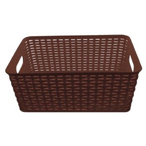 YBM Home Plastic Rattan Storage Box Basket Organizer for Bathroom - 1 of 4