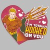 Men's Justice League Valentine's Day Aquaman I'm Totally Hooked on You T-Shirt - 2 of 4