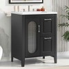 MAYEERTY 24" Bathroom Vanity with Sink 2 Drawers 1 Door Adjustable Shelf Solid Wood MDF Black - 2 of 4