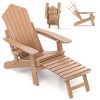 Costway Patio Adirondack Chair All-Weather HIPS Lounge Chair with Retractable Footrest Black/Brown/Gray/Navy - 2 of 4