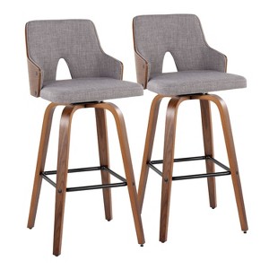 Set of 2 Stella Barstools Walnut/Light Gray/Black - LumiSource - 1 of 4