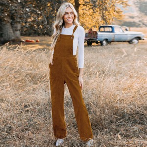 Women's Chic Corduroy Tie Strap Jumpsuit Overalls - Cupshe - 1 of 3
