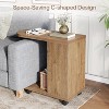 Tribesigns C Shaped Sofa Side Table, Mobile End Table with Storage for Living Room, Bedroom - 4 of 4