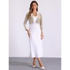 INSPIRE CHIC Women's Velvet Long Sleeve Shawl Neck Open Front Cropped Bolero Cardigan - 4 of 4