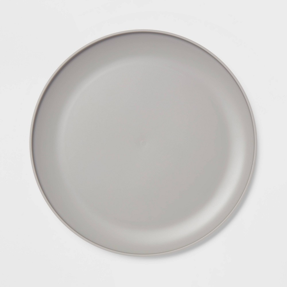  (24 plates per pack) 10.5" Plastic Dinner Plate Jet Gray - Room Essentials™