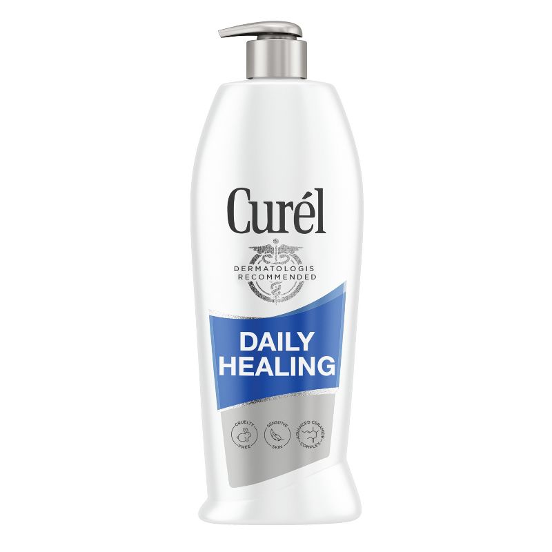 Curel Daily Healing Hand and Body Lotion For Dry Skin, Advanced Ceramides Complex, All Skin Types Scented - 20 fl oz, 1 of 12