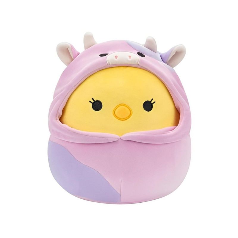 Squishmallows Easter Squad 5 Inch Plush | Aimee the Chick in Cow Hoodie, 1 of 9