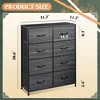 Tall 8-Drawer Fabric Dresser, Storage Tower with Fabric Bins, Double Chest of Drawers Organizer, - 3 of 4