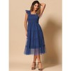 INSPIRE CHIC Women's Summer Midi Sleeveless Smocked Square Neck Tiered Ruffled Wedding Guest Dress - 2 of 4